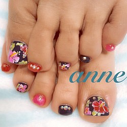 ハイビスカス　フットネイル