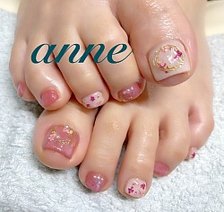 押し花　フットネイル