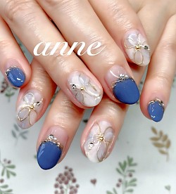 ブルーフレンチネイル